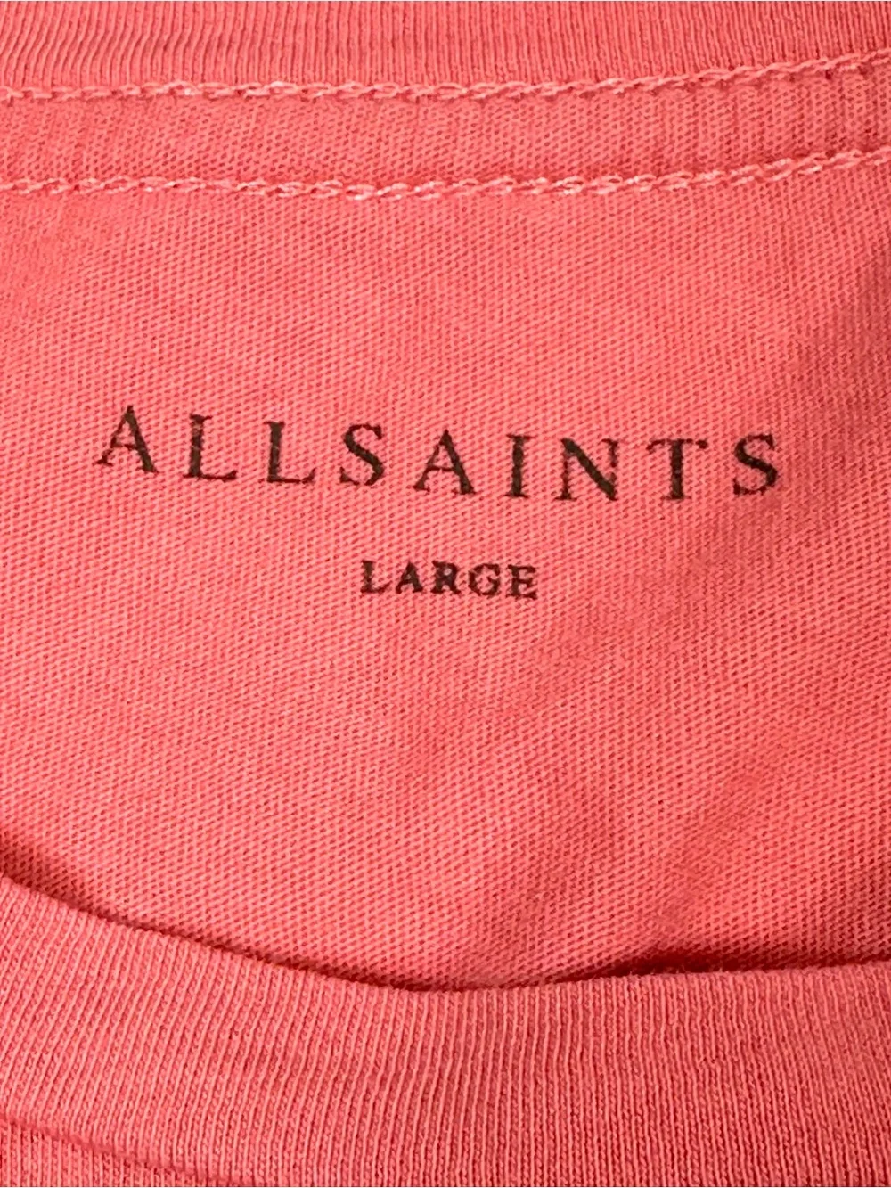 All Saints Men’s T Shirt Large L Shirt Sleeve Salmon Color